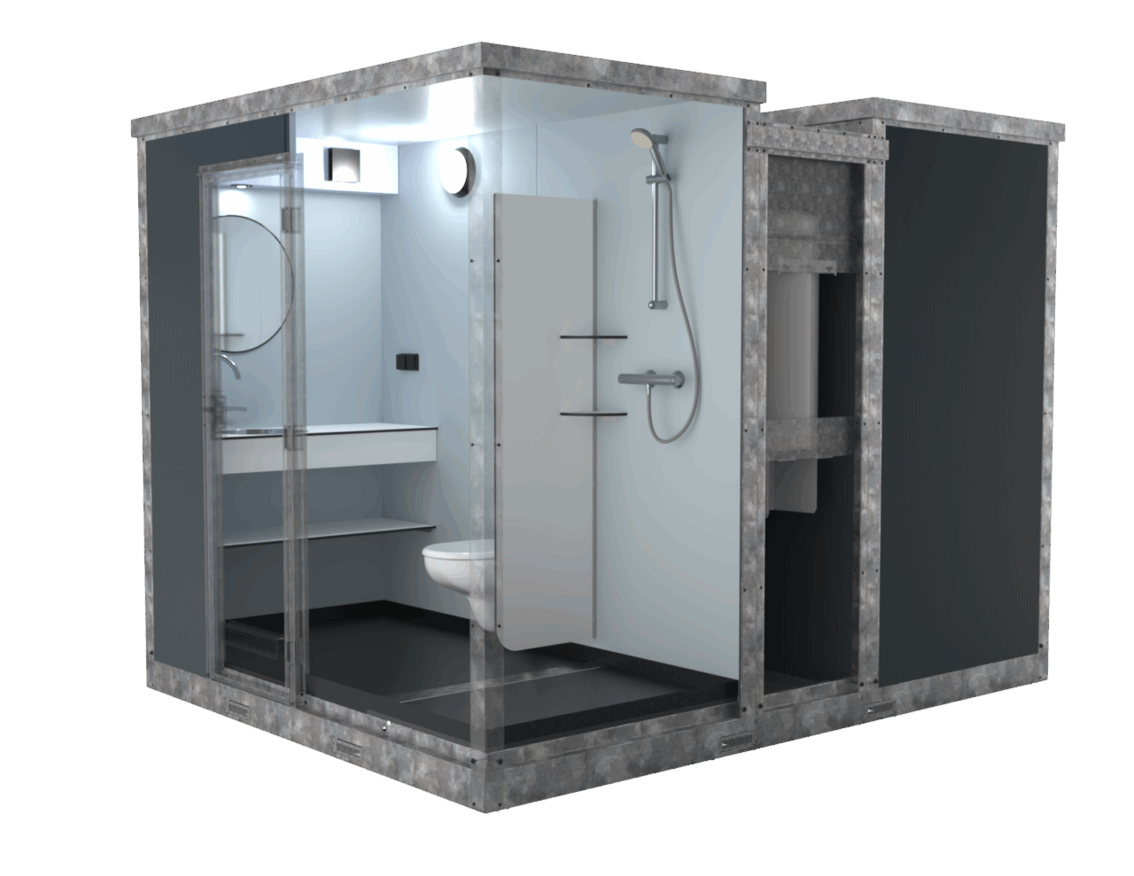 Huusq dubbele sanitair unit Antraciet